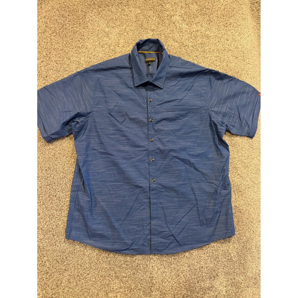Apparel Collection Button Down Womens 2XL Blue McDonalds Uniform S/S Striped